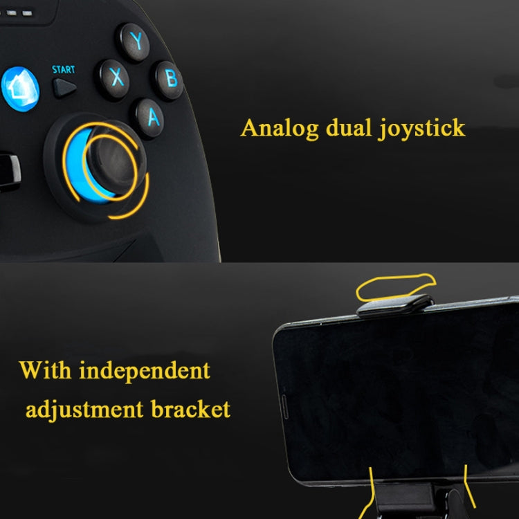 CX-X1  2.4GHz + Bluetooth 4.0 Wireless Game Controller Handle For Android / iOS / PC / PS3 Handle + Bracket (Blue)