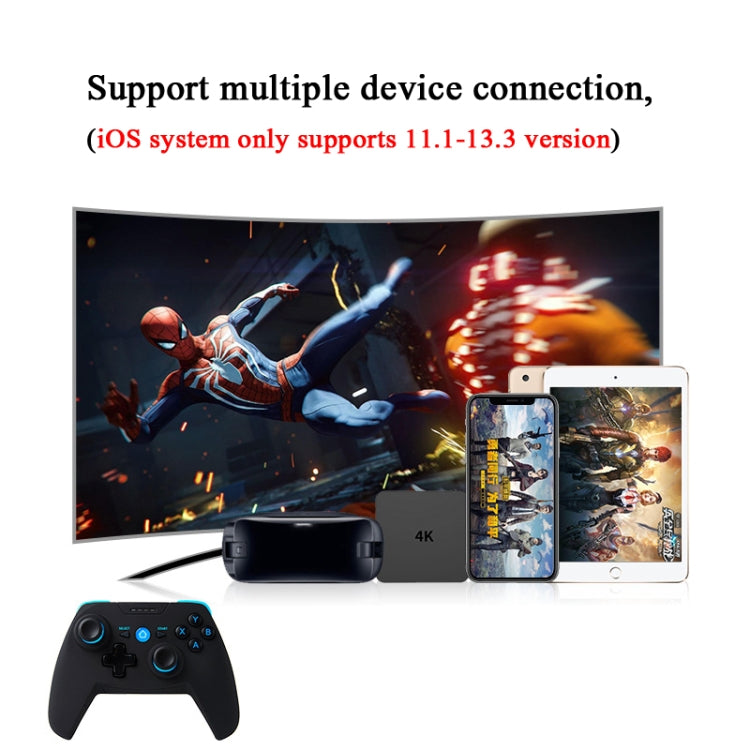 CX-X1  2.4GHz + Bluetooth 4.0 Wireless Game Controller Handle For Android / iOS / PC / PS3 Handle + Bracket+ Receiver (Blue)