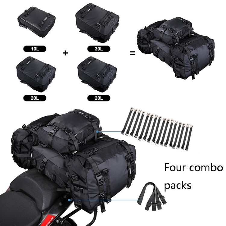 Rhinowalk Multi-Function Motorcycle Rear Seat Bag Combination Rear Shelf Pannier, Colour: Black 10L