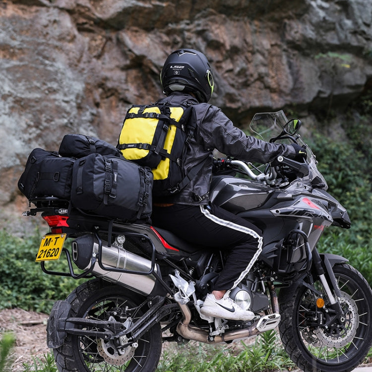 Rhinowalk Multi-Function Motorcycle Rear Seat Bag Combination Rear Shelf Pannier, Colour: Yellow 30L
