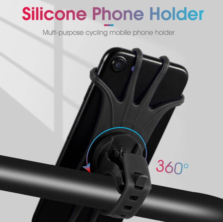 Multifunctional Silicone Bicycle Mobile Phone Holder Motorcycle Riding Navigation Fixed Bracket(Black)