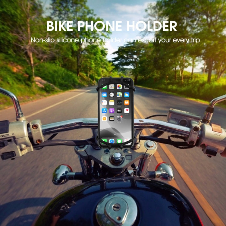 Multifunctional Silicone Bicycle Mobile Phone Holder Motorcycle Riding Navigation Fixed Bracket(Gray)