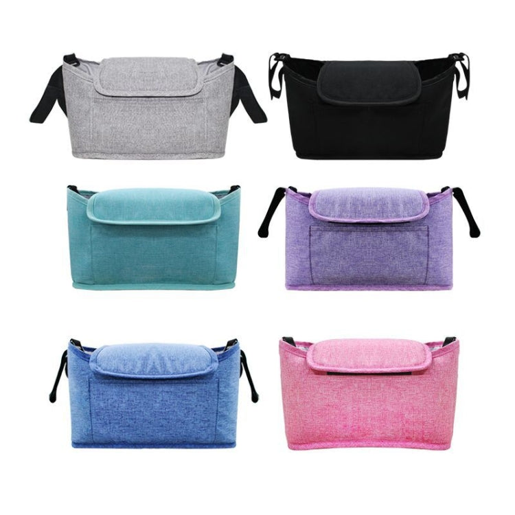 Stroller Storage Hanging Bag Multifunctional Large Capacity Stroller Bag(Linen Blue)