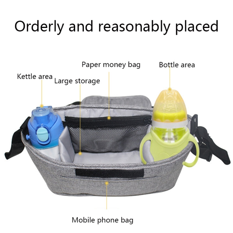Stroller Storage Hanging Bag Multifunctional Large Capacity Stroller Bag(Linen Blue)