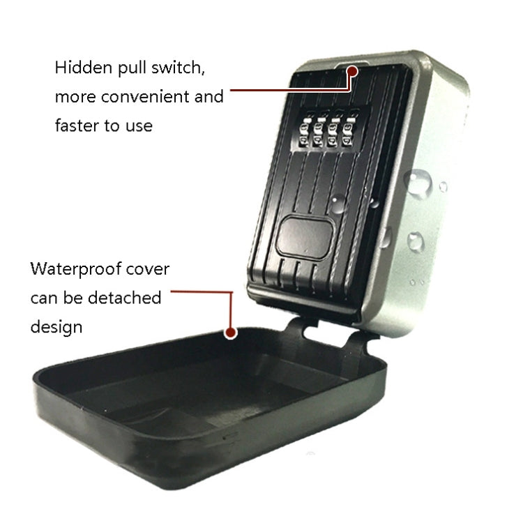 KB-Q-FSG Large Capacity Wall-Mounted Key Box Password Key Storage Box(Black)