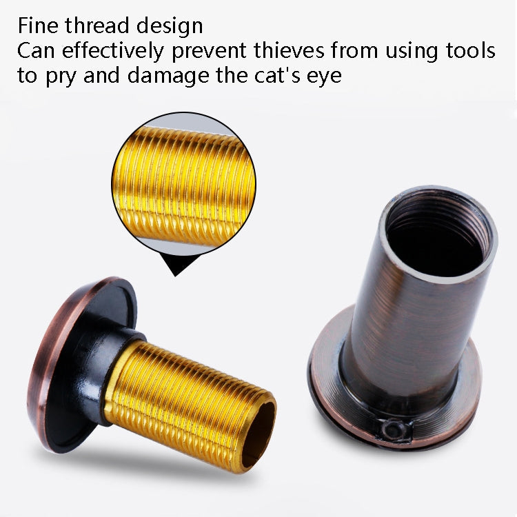 2 PCS Security Door Cat Eye HD Glass Lens 200 Degrees Wide-Angle Anti-Tiny Hotel Door Eye, Specification: 16mm Green Bronze