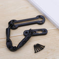 Thickened Anti-Theft Chain Stainless Steel Door Bolts Hotel Room Door Chain Buckle, Specification: Large (Black)