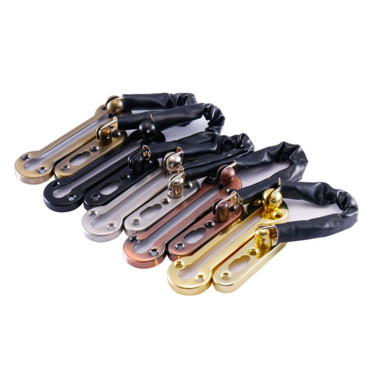 Thickened Anti-Theft Chain Stainless Steel Door Bolts Hotel Room Door Chain Buckle, Specification: Large (Black)