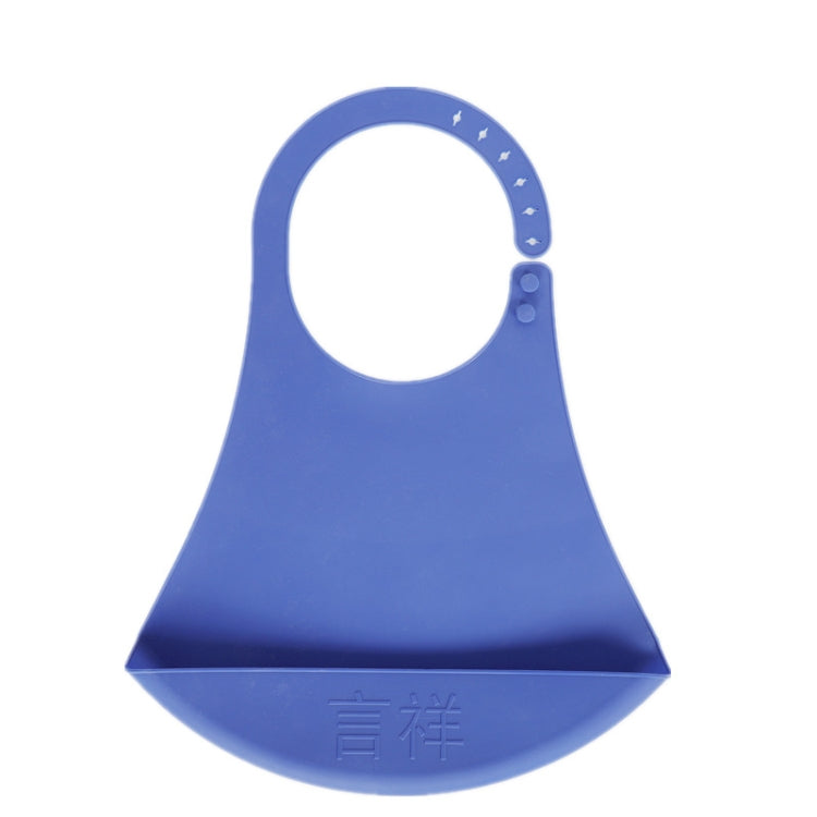 Yanxiang Elderly Eat Silicone Waterproof Bib Adult Widened Disposable Saliva Pocket(Blue)