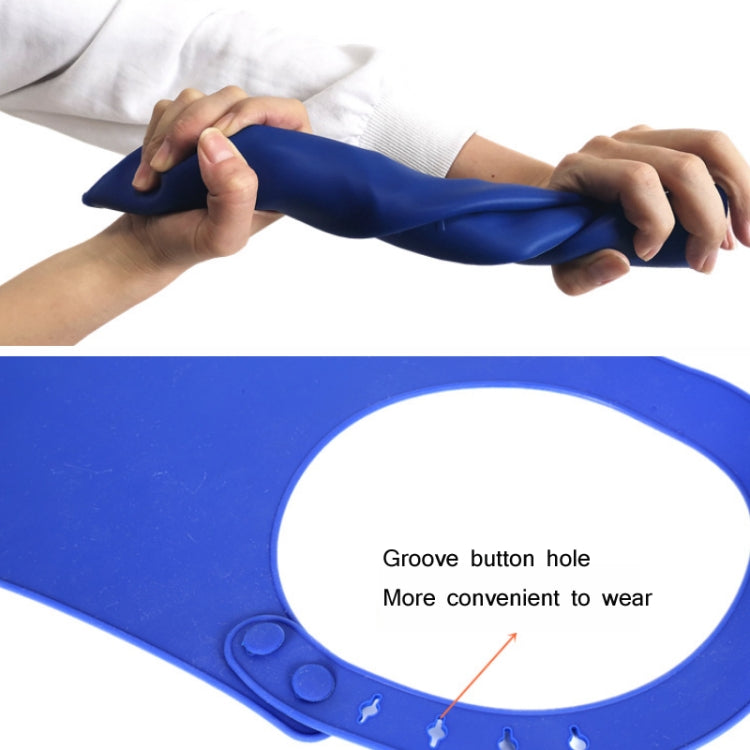 Yanxiang Elderly Eat Silicone Waterproof Bib Adult Widened Disposable Saliva Pocket(Blue)