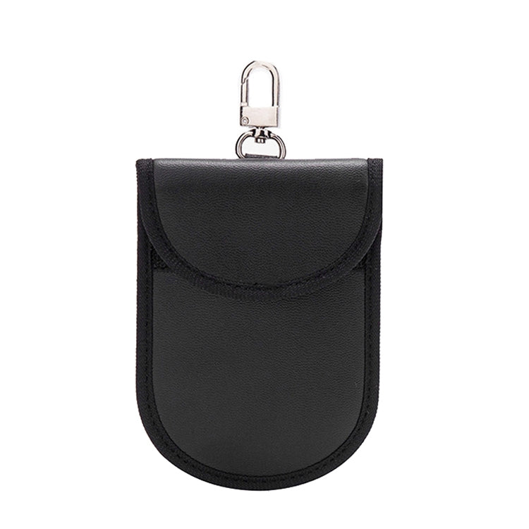 2 PCS Car Key Ring RFID Anti-Theft Key Bag Mobile Phone Signal Shield Bag Anti-Magnetic Bag(Black PU)