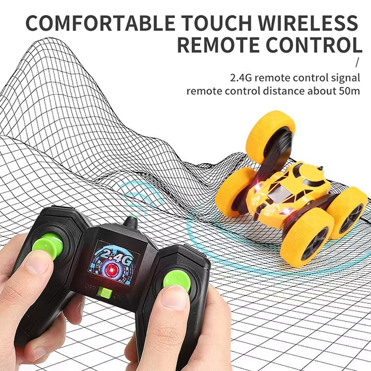 2.4G Remote Control Drift Roll Double-sided Stunt Car With Lights(Red)