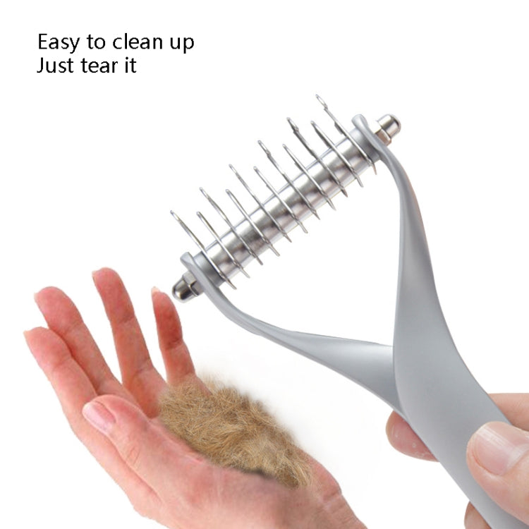 Pet Comb Zinc Alloy Double-Sided Cat Dog Cleaning Beauty Hair Removal Comb, Specification: Silver Small(Ordinary Packaging)