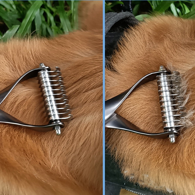 Pet Comb Zinc Alloy Double-Sided Cat Dog Cleaning Beauty Hair Removal Comb, Specification: Silver Large(Ordinary Packaging)