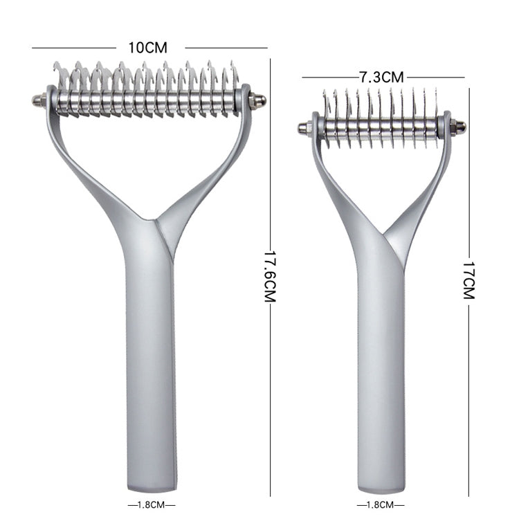Pet Comb Zinc Alloy Double-Sided Cat Dog Cleaning Beauty Hair Removal Comb, Specification: Black Large(Ordinary Packaging)