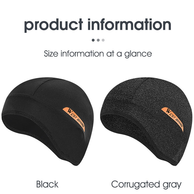 West Biking YP0201294 Summer Ice Silk Hat Riding Windproof Hood Breathable And Quick-Drying Helmet Lining Cap, Size: Free Size(Gray)