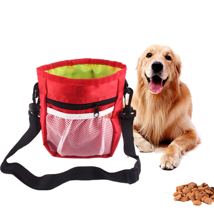 Pet Training Bag Snack Bag Outdoor Waist Bag Portable Two-In-One Foldable Multifunctional Bag(Red)