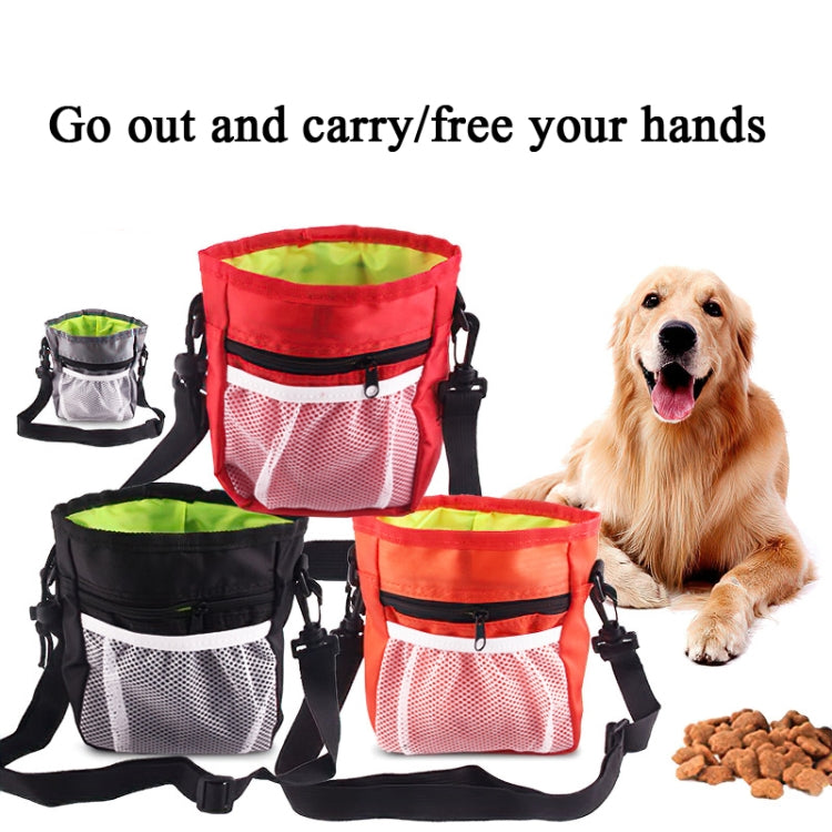 Pet Training Bag Snack Bag Outdoor Waist Bag Portable Two-In-One Foldable Multifunctional Bag(Black)