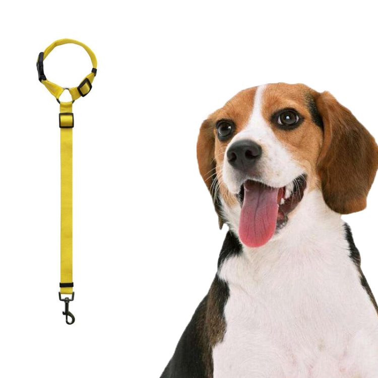 Pet Car Safety Rope Ring Dog Car Seat Belt Rear Seat Traction Rope(Yellow)