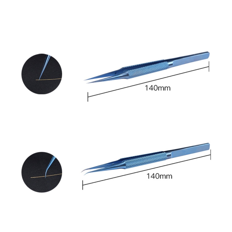 Kaisi Titanium Alloy Tweezers Repair Fingerprint Fly Line Phone Motherboard Precise Antimagnetic Electronics Tweezers(Curved BT-15)