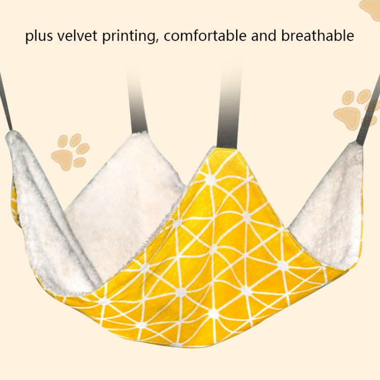PE-160 Canvas Hanging Cat Cage Hammock Adjustable Length Swing Pet Nest, Size: M(Gray Square)