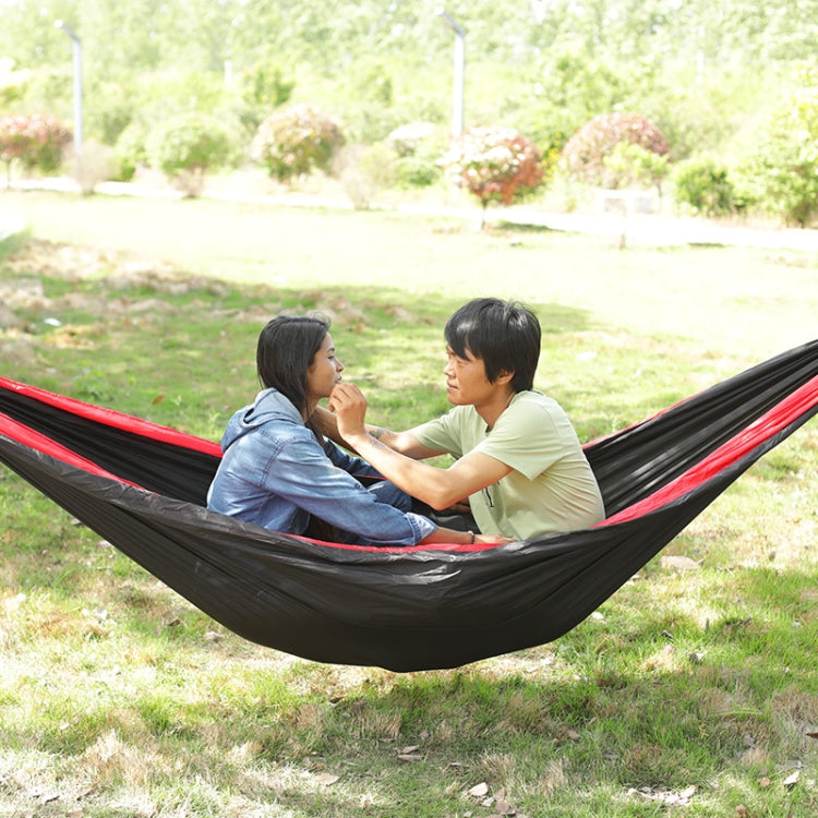 Outdoor Hammock Nylon Parachute Cloth Travel Camping Swing, Style: 2.7m x 1.4m (Royal Blue+Dark Gray)