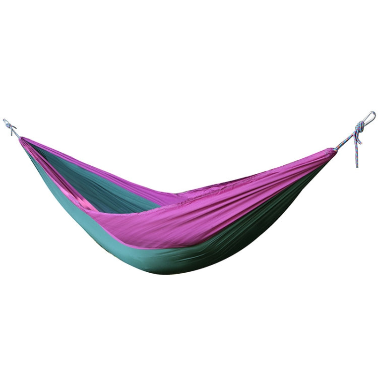 DR001 Outdoor Single Leisure Parachute Cloth Hammock Indoor Swing(Purple + Dark Green)