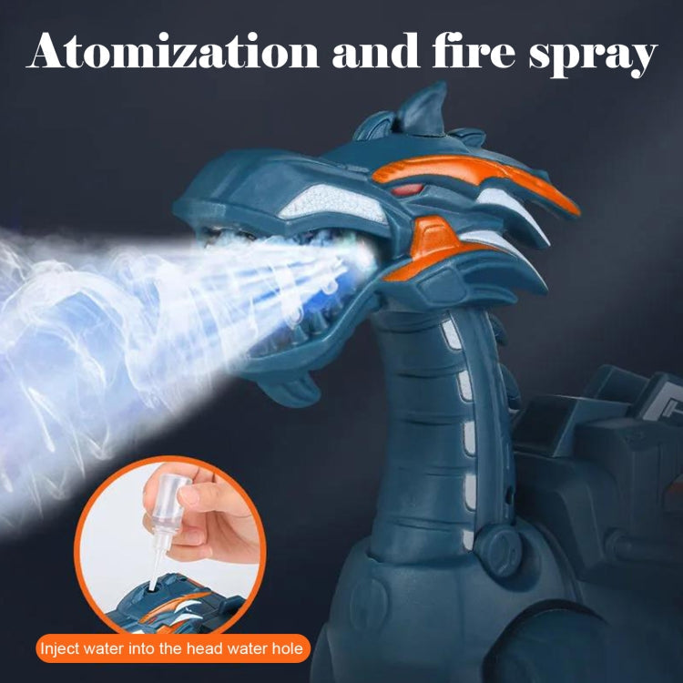 Electric Mechanical Dinosaur Toy Simulation Animal Toy Multifunctional Sound And Light Toy, Style: Spray-Blue