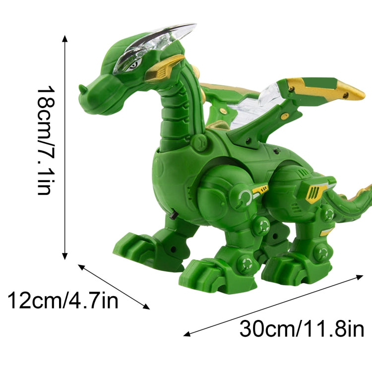 Electric Mechanical Dinosaur Toy Simulation Animal Toy Multifunctional Sound And Light Toy, Style: No Spray-Gray