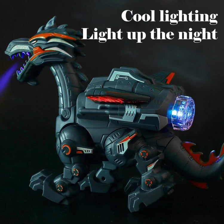 Electric Mechanical Dinosaur Toy Simulation Animal Toy Multifunctional Sound And Light Toy, Style: No Spray-Gray