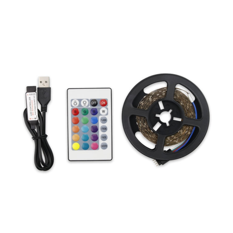 2m LED Light Strip 16 Color Remote Control RGB Light Belt USB Symphony Neon Decorative Soft Light Bar(Bareboard)