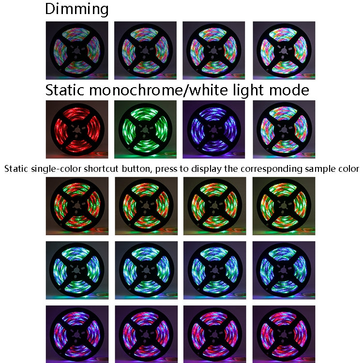 2m LED Light Strip 16 Color Remote Control RGB Light Belt USB Symphony Neon Decorative Soft Light Bar(Bareboard)