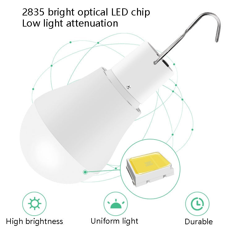 LED Solar Bulb USB Portable Outdoor Emergency Light Bulb Camping Lighting(White Light)