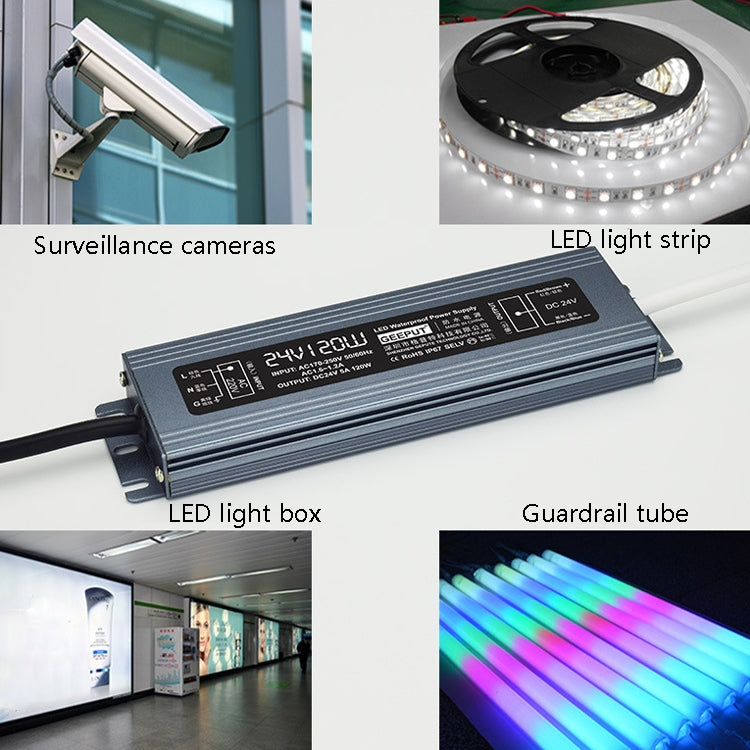 GEEPUT 220V To 24V LED Waterproof Power Supply Switch Transformer, Model: 25A 600W