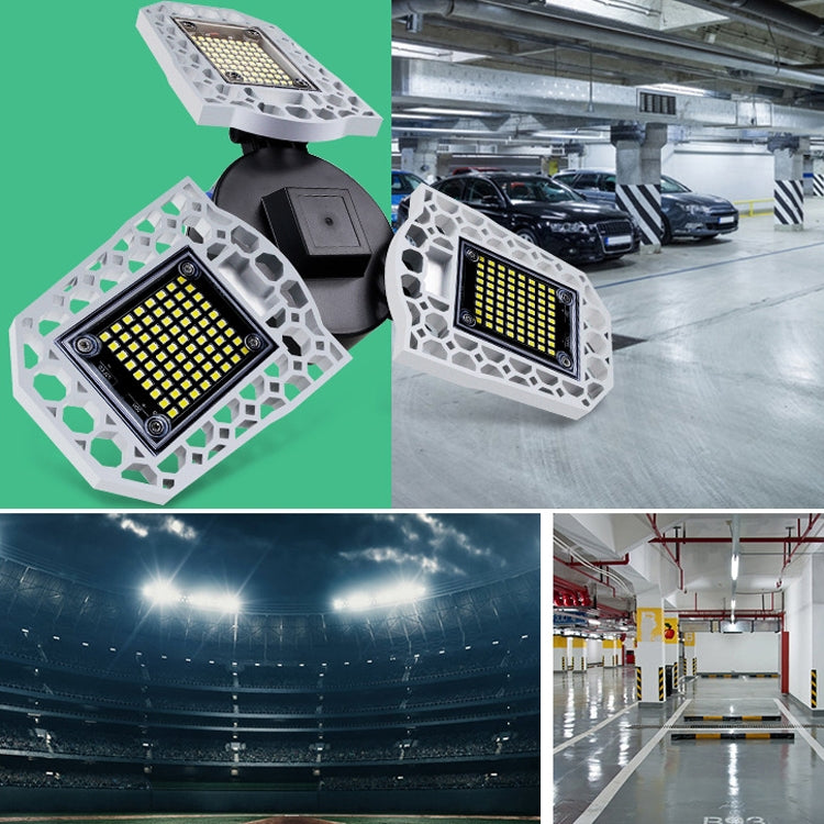 80W LED Industrial Mining Light Waterproof Light Sensor Folding Tri-Leaf Garage Lamp(White Light)