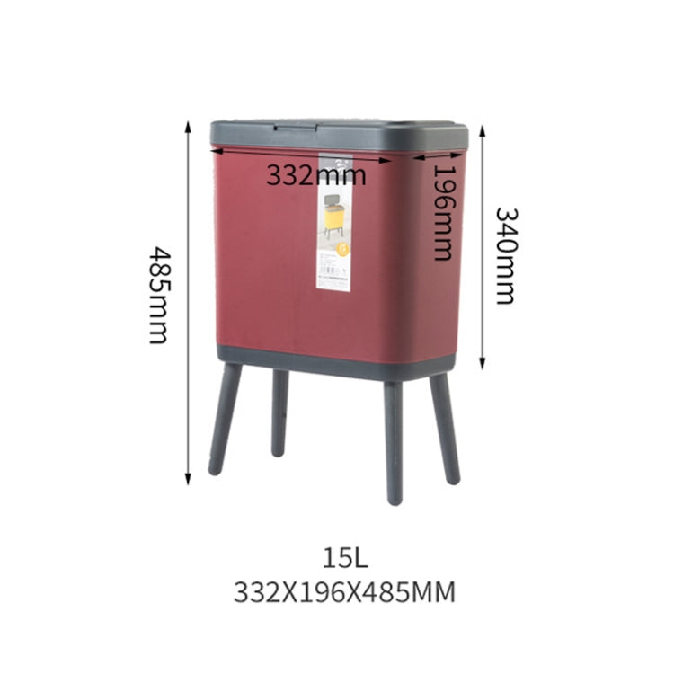 VitunHOO TG3450 Long Legs Trash Can Household Trash Can With Lid(Ink Green)