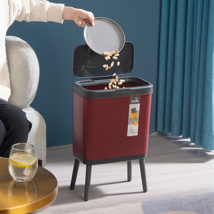 VitunHOO TG3450 Long Legs Trash Can Household Trash Can With Lid(Ink Green)