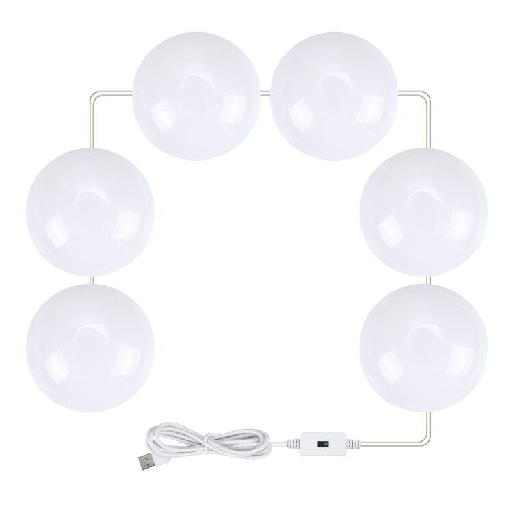 LED Makeup Lamp Mirror Front Beauty Fill Light Hand Sweep Sensation Lamp, Power source: 6 Bulbs