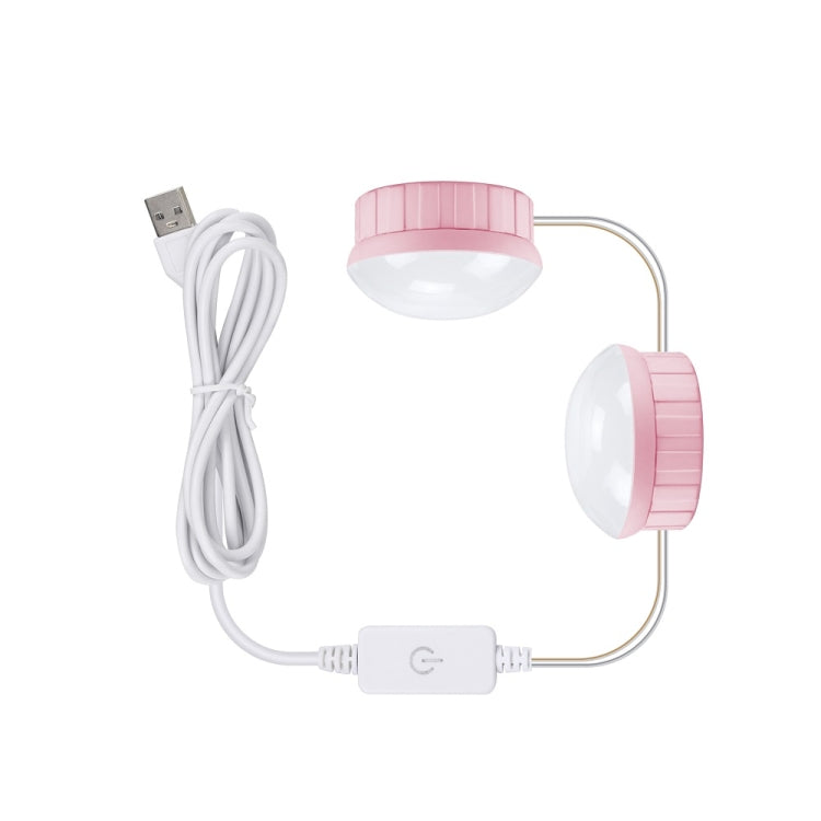 2 LEDs Mirror Front Light Dimmable Makeup Mirror USB Touch Control Light(White Light)