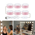 6 LEDs Mirror Front Light Dimmable Makeup Mirror USB Touch Control Light(White Light)