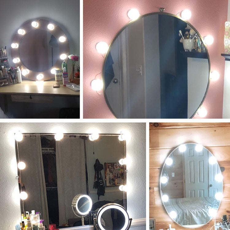 6 LEDs Mirror Front Light Dimmable Makeup Mirror USB Touch Control Light(White Light)