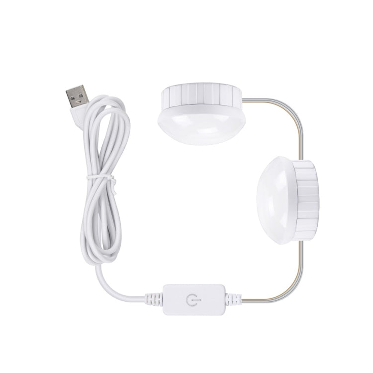 2 LEDs Cosmetic Room Bathroom Mirror Front Light USB Three-Color Dimming Light
