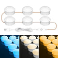 6 LEDs Cosmetic Room Bathroom Mirror Front Light USB Three-Color Dimming Light