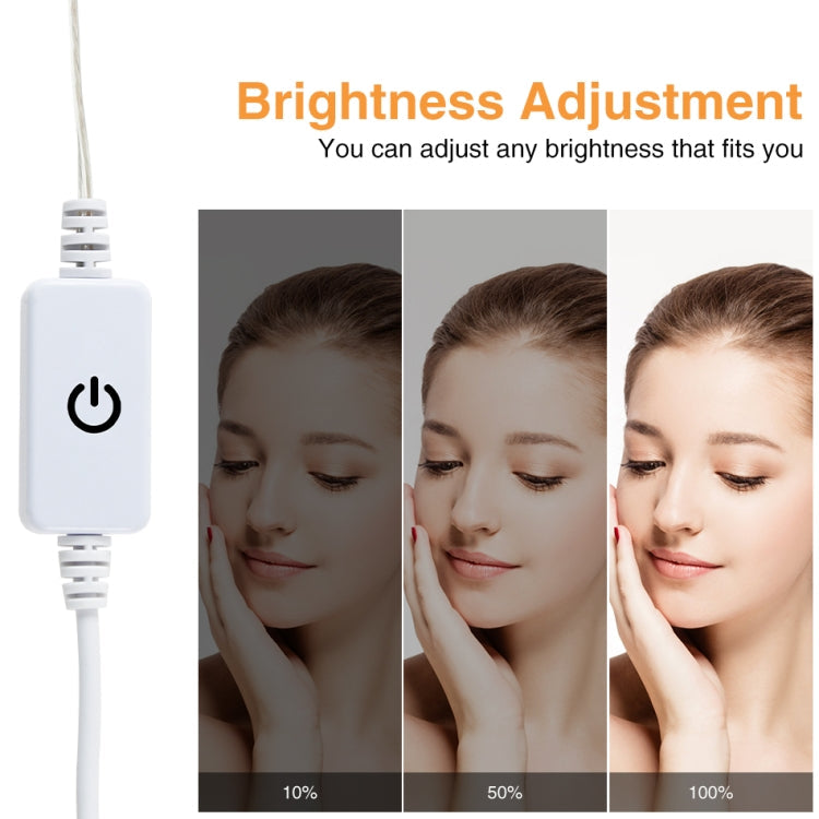 6 LEDs Cosmetic Room Bathroom Mirror Front Light USB Three-Color Dimming Light