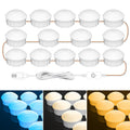 14 LEDs Cosmetic Room Bathroom Mirror Front Light USB Three-Color Dimming Light