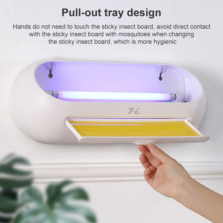 HanZhang Sticky Trap Mosquito Lamp Restaurant Hotel Hanging Electronic Fly Killer CN Plug, Specification: White 8W Single Lamp Tube 2 Light Tube