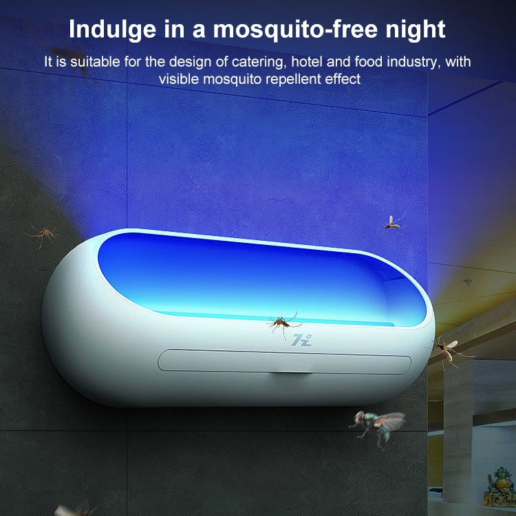 HanZhang Sticky Trap Mosquito Lamp Restaurant Hotel Hanging Electronic Fly Killer CN Plug, Specification: White 8W Single Lamp Tube 2 Light Tube