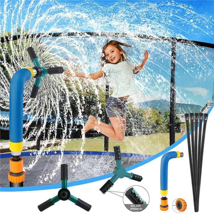 Trampoline 360 Degree Automatic Rotating Sprinkler Gardening Water Toy,Size:  Large (Green)