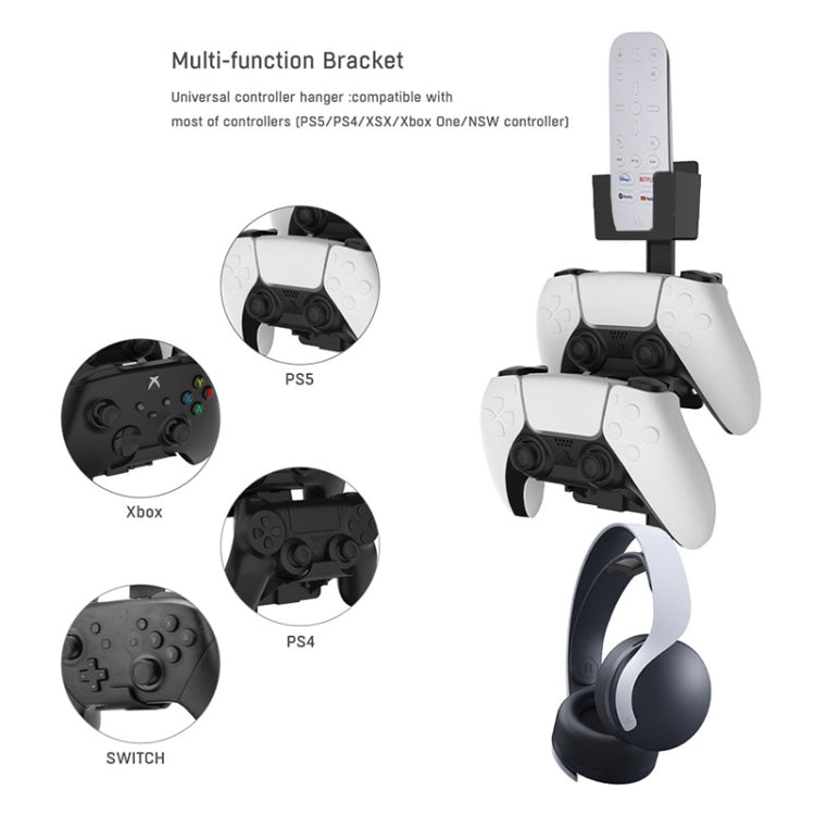 JYS P5125 Earphone / Handle / Remote Control Wall Hook For PS5 / PS4 / Xbox / Switch(White)