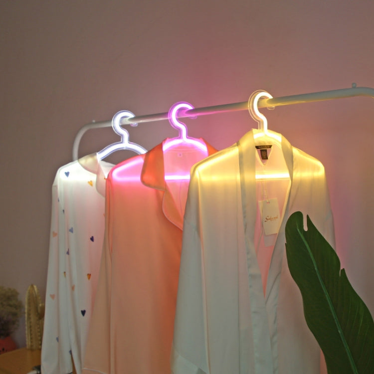 HS-20002 LED Coat Hanger Neon Light Room Decoration Lantern Holiday Light(Pink Light)